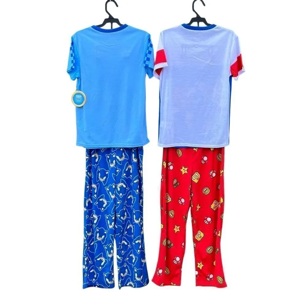 Boys Mario & Sonic Short Sleeve Top & Sleep Pants Pajama 2, 2-Piece Sets Size L
